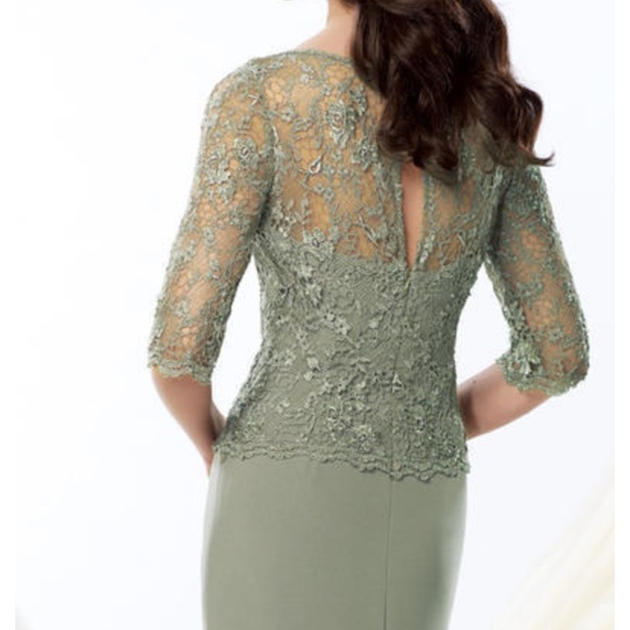 Montage by MonCheri 3/4 length silky crepe gown - Picture 10 of 13